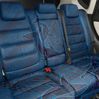 Hawaiian Whales Polynesian Art Motifs Back Car Seat Cover Blue Color - Polynesian Pride