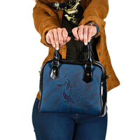 Hawaiian Whales Polynesian Art Motifs Shoulder Handbag Blue Color - Polynesian Pride