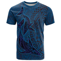 Hawaiian Whales Polynesian Art Motifs T Shirt Blue Color LT03 Blue - Polynesian Pride
