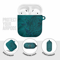 Hawaiian Whales Polynesian Art Motifs AirPods Case Turquoise Color - Polynesian Pride