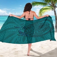 Hawaiian Whales Polynesian Art Motifs Sarong Turquoise Color - Polynesian Pride