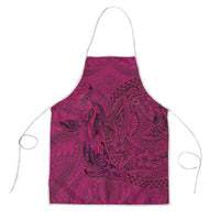 Hawaiian Whales Polynesian Art Motifs Apron Pink Color - Polynesian Pride