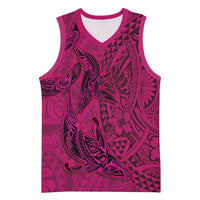 Hawaiian Whales Polynesian Art Motifs Basketball Jersey Pink Color - Polynesian Pride