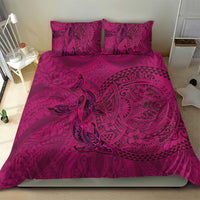 Hawaiian Whales Polynesian Art Motifs Bedding Set Pink Color - Polynesian Pride