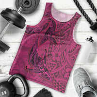 Hawaiian Whales Polynesian Art Motifs Men Tank Top Pink Color - Polynesian Pride