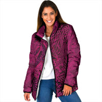 Hawaiian Whales Polynesian Art Motifs Padded Jacket Pink Color - Polynesian Pride