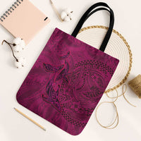 Hawaiian Whales Polynesian Art Motifs Tote Bag Pink Color - Polynesian Pride