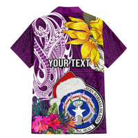 Custom Northern Mariana Islands Christmas Family Matching Mermaid Dress and Hawaiian Shirt Funny Santa Hug Latte Stone Ylang-ylang and Polynesia Pattern Pink LT03 - Polynesian Pride