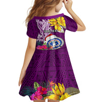 Custom Northern Mariana Islands Christmas Family Matching Puletasi Dress and Hawaiian Shirt Funny Santa Hug Latte Stone Ylang-ylang and Polynesia Pattern Pink LT03 - Polynesian Pride