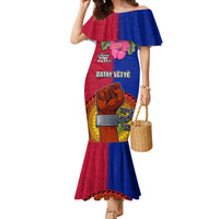 Haiti Battle of Vertieres Family Matching Mermaid Dress and Hawaiian Shirt The Haitian Revolution 220th Anniversary Polynesian Style LT03 Mom's Dress Red - Polynesian Pride
