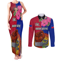 Personalised Haiti Battle of Vertieres Couples Matching Tank Maxi Dress and Long Sleeve Button Shirt The Haitian Revolution 220th Anniversary Polynesian Style LT03 Red - Polynesian Pride