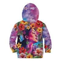 Polynesian Women Kid Hoodie Tropical Plant - Vibrant Surreal Dreamscape Vibe