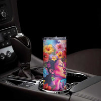 Polynesian Women Skinny Tumbler Tropical Plant - Vibrant Surreal Dreamscape Vibe