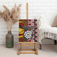 Personalised Aotearoa and Australia Together Canvas Wall Art Koru and Kangaroo - Taniko with Aboriginal Motif