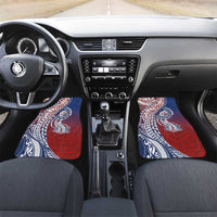 Hawaiian Manta Ray and Hammerhead Shark Tribal Tattoo Car Mats with Polynesian Tribal Pattern Hawaii Flag Color