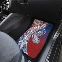 Hawaiian Manta Ray and Hammerhead Shark Tribal Tattoo Car Mats with Polynesian Tribal Pattern Hawaii Flag Color