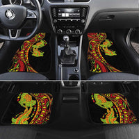 Hawaiian Manta Ray and Hammerhead Shark Tribal Tattoo Car Mats with Polynesian Tribal Pattern Kanaka Maoli Flag Color