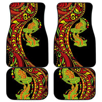 Hawaiian Manta Ray and Hammerhead Shark Tribal Tattoo Car Mats with Polynesian Tribal Pattern Kanaka Maoli Flag Color