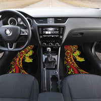 Hawaiian Manta Ray and Hammerhead Shark Tribal Tattoo Car Mats with Polynesian Tribal Pattern Kanaka Maoli Flag Color