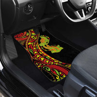 Hawaiian Manta Ray and Hammerhead Shark Tribal Tattoo Car Mats with Polynesian Tribal Pattern Kanaka Maoli Flag Color