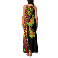 Hawaiian Manta Ray and Hammerhead Shark Tribal Tattoo Family Matching Tank Maxi Dress and Hawaiian Shirt with Polynesian Tribal Pattern Kanaka Maoli Flag Color LT03 - Polynesian Pride
