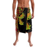 Hawaiian Manta Ray and Hammerhead Shark Tribal Tattoo Lavalava with Polynesian Tribal Pattern Kanaka Maoli Flag Color