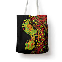 Hawaiian Manta Ray and Hammerhead Shark Tribal Tattoo Tote Bag with Polynesian Tribal Pattern Kanaka Maoli Flag Color