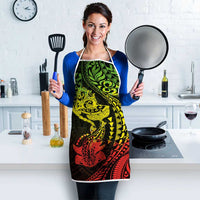 Hawaiian Manta Ray and Hammerhead Shark Tribal Tattoo Apron with Polynesian Tribal Pattern Reggae Style