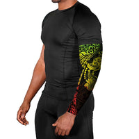Hawaiian Manta Ray and Hammerhead Shark Tribal Tattoo Arm Sleeves with Polynesian Tribal Pattern Reggae Style