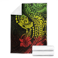 Hawaiian Manta Ray and Hammerhead Shark Tribal Tattoo Blanket with Polynesian Tribal Pattern Reggae Style
