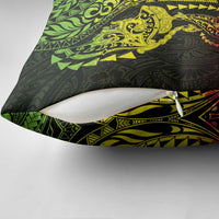 Hawaiian Manta Ray and Hammerhead Shark Tribal Tattoo Pillow Cover with Polynesian Tribal Pattern Reggae Style