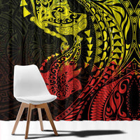Hawaiian Manta Ray and Hammerhead Shark Tribal Tattoo Window Curtain with Polynesian Tribal Pattern Reggae Style