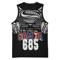 Super Samoa-Six Eight Five to The World Basketball Jersey Traditional Samoan Tattoo Black Color LT03 - Polynesian Pride