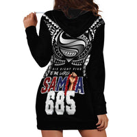 Super Samoa-Six Eight Five to The World Hoodie Dress Traditional Samoan Tattoo Black Color