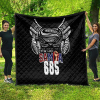 Super Samoa-Six Eight Five to The World Quilt Traditional Samoan Tattoo Black Color