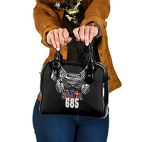 Super Samoa-Six Eight Five to The World Shoulder Handbag Traditional Samoan Tattoo Black Color