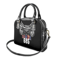 Super Samoa-Six Eight Five to The World Shoulder Handbag Traditional Samoan Tattoo Black Color