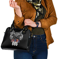 Super Samoa-Six Eight Five to The World Shoulder Handbag Traditional Samoan Tattoo Black Color