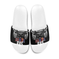 Super Samoa-Six Eight Five to The World Slide Sandals Traditional Samoan Tattoo Black Color
