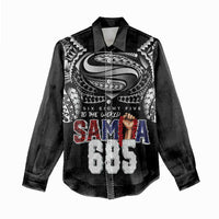 Super Samoa-Six Eight Five to The World Women Casual Shirt Traditional Samoan Tattoo Black Color