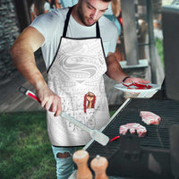 Super Samoa-Six Eight Five to The World Apron Traditional Samoan Tattoo All White LT03 - Polynesian Pride