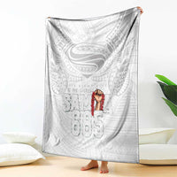 Super Samoa-Six Eight Five to The World Blanket Traditional Samoan Tattoo All White LT03 - Polynesian Pride