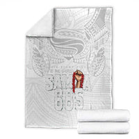 Super Samoa-Six Eight Five to The World Blanket Traditional Samoan Tattoo All White LT03 - Polynesian Pride