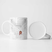 Super Samoa-Six Eight Five to The World Ceramic Mug Traditional Samoan Tattoo All White