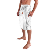 Super Samoa-Six Eight Five to The World Lavalava Traditional Samoan Tattoo All White LT03 - Polynesian Pride