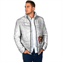 Super Samoa-Six Eight Five to The World Padded Jacket Traditional Samoan Tattoo All White