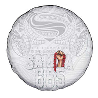 Super Samoa-Six Eight Five to The World Spare Tire Cover Traditional Samoan Tattoo All White