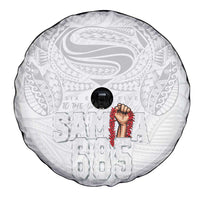 Super Samoa-Six Eight Five to The World Spare Tire Cover Traditional Samoan Tattoo All White