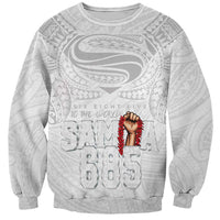 Super Samoa-Six Eight Five to The World Sweatshirt Traditional Samoan Tattoo All White LT03 Unisex White - Polynesian Pride
