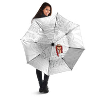 Super Samoa-Six Eight Five to The World Umbrella Traditional Samoan Tattoo All White LT03 - Polynesian Pride